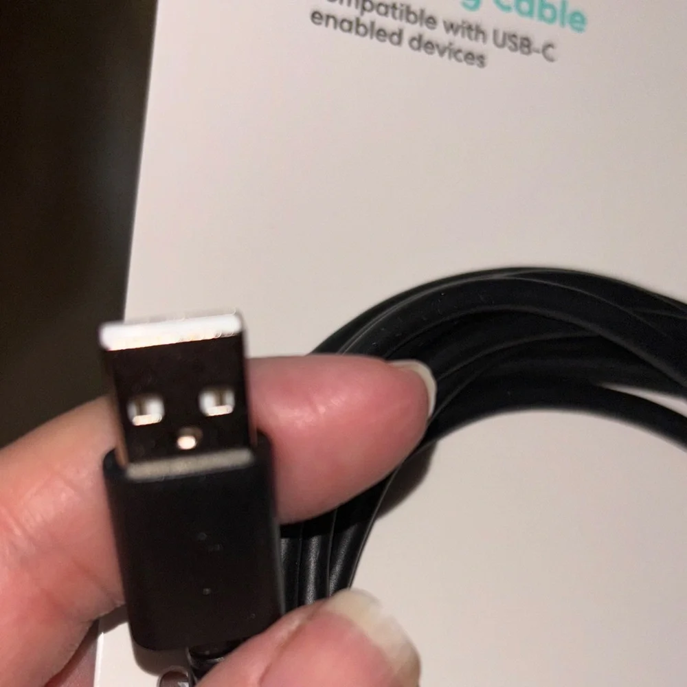 Deal Worthy Black USB-A to USB-C Charging Cable NIN